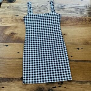 SHEIN Black and White Mini Dress - Medium